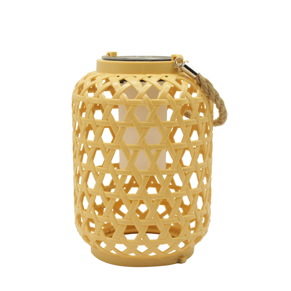 Cross-border solar imitation bamboo weaving lanterns, outdoor solar lights, courtyard solar lights, rattan weaving lights, garden decorative lights Item Picture