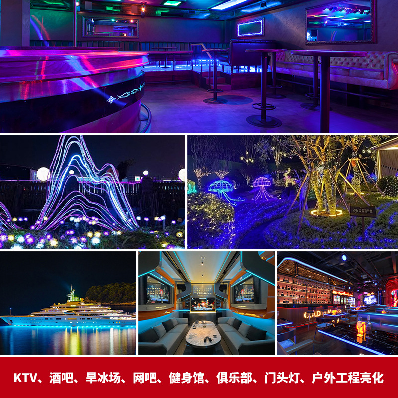 220V outdoor waterproof seven-color running horse sign advertising lighting project, decorative atmosphere light, LED neon Christmas light Application Scenario
