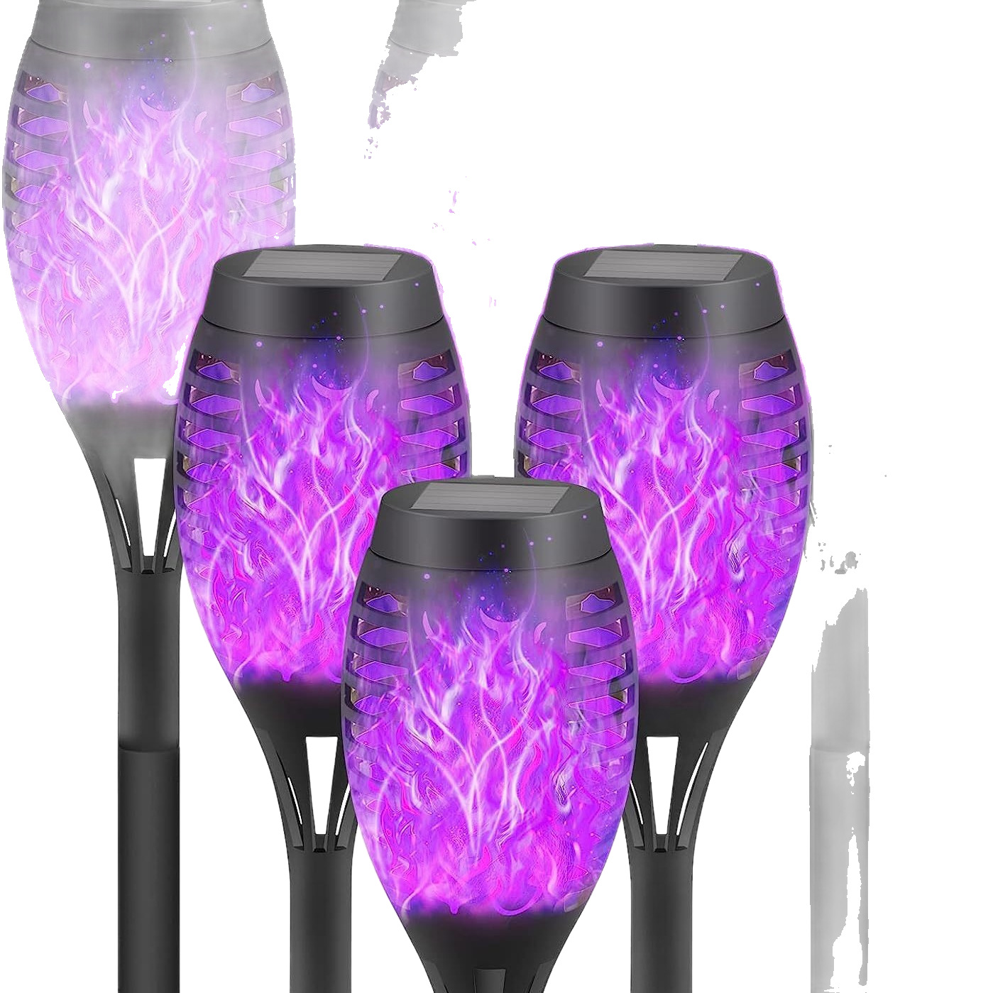 Solar mini flame lamp outdoor garden 7-color blue and purple garden balcony landscape ground insert lawn lamp Item Picture