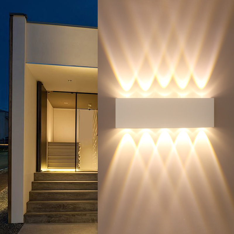 Outdoor wall lamp LED white telescope wall lamp waterproof cross-border white light warm light outdoor garden corridor living room details Picture