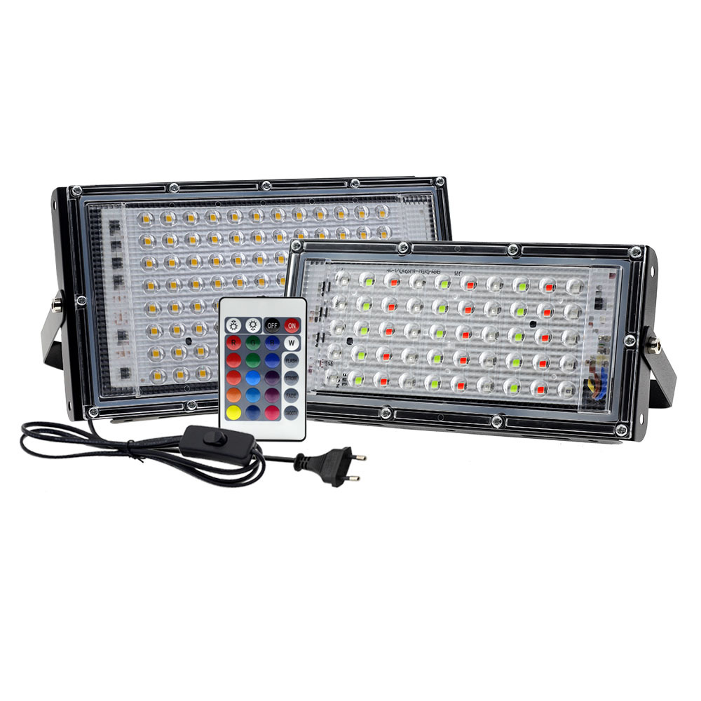 Flood light Outdoor LED Floodlights RGB seven-color Spotlights 50W 100W Landscape lighting lights Item Picture
