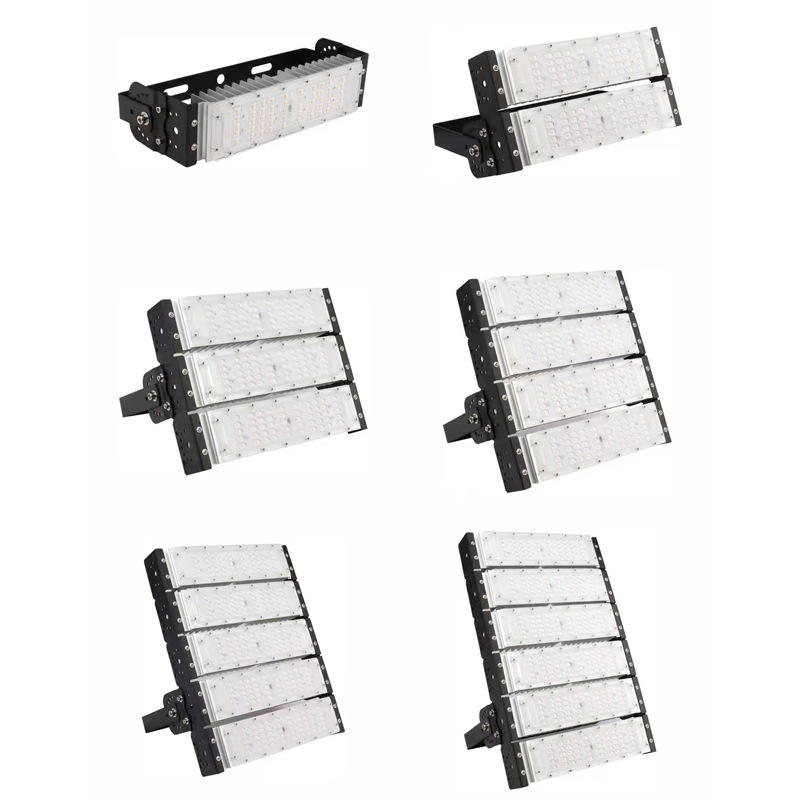The manufacturer's modular tunnel light is a high-power 300W tunnel light for outdoor lighting with adjustable angles and modular floodlights details Picture
