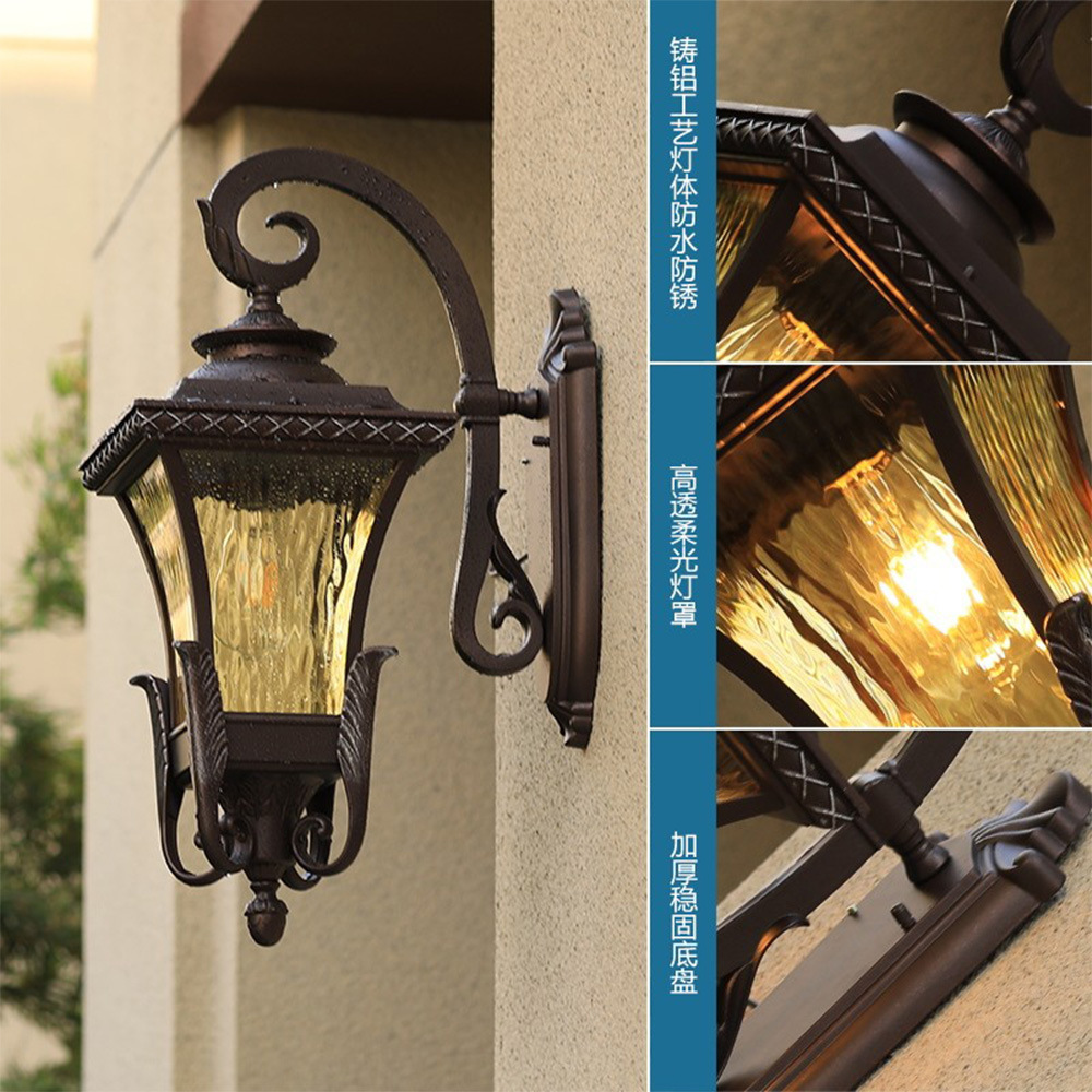 European-style outdoor wall lamps for villa communities, waterproof and thickened high-end wall lamps, new wall lamps for corridors, balconies and staircases Application Scenario