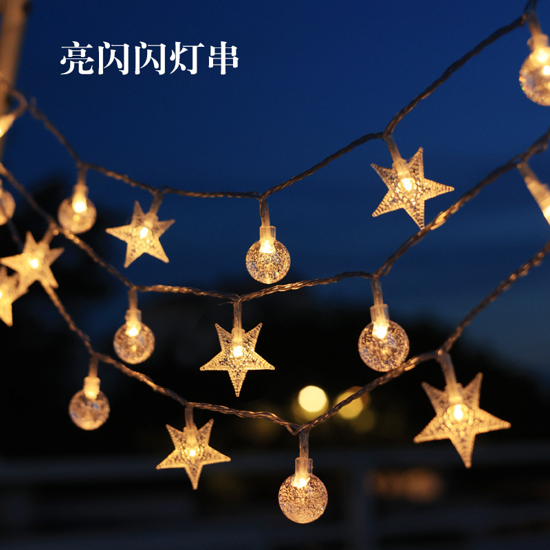 Solar outdoor lights, courtyard household light strings, outdoor waterproof terrace garden led ambient light strips, hanging tree color lights full figure