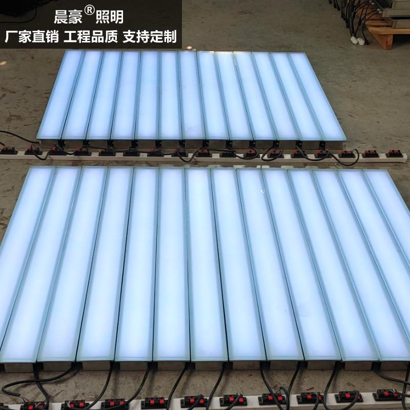 led long strip floor tile light, outdoor park square embedded line ground lamp, square induction luminous floor tile details Picture