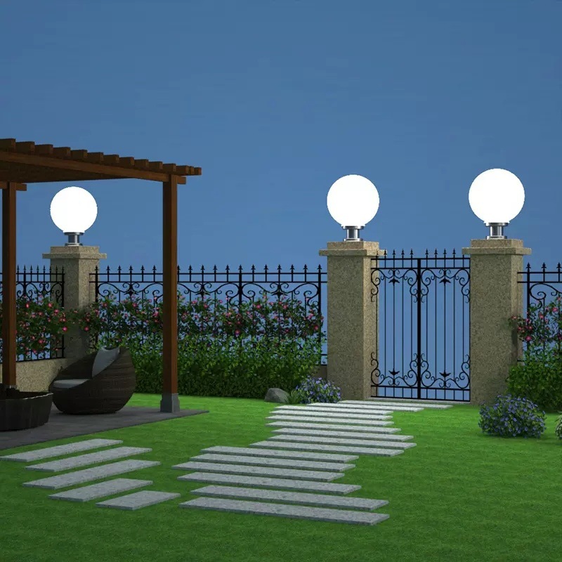 Power-connected column head lamp, outdoor waterproof gate column wall lamp, round ball lamp, new LED villa courtyard street lamp Specification drawing