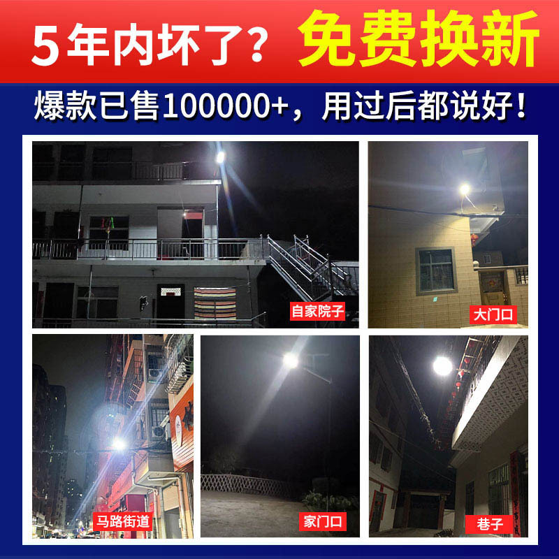 Engineering model solar waterproof outdoor garden lamp, ultra-bright led lamp, human body sensing high-power integrated street lamp Application Scenario