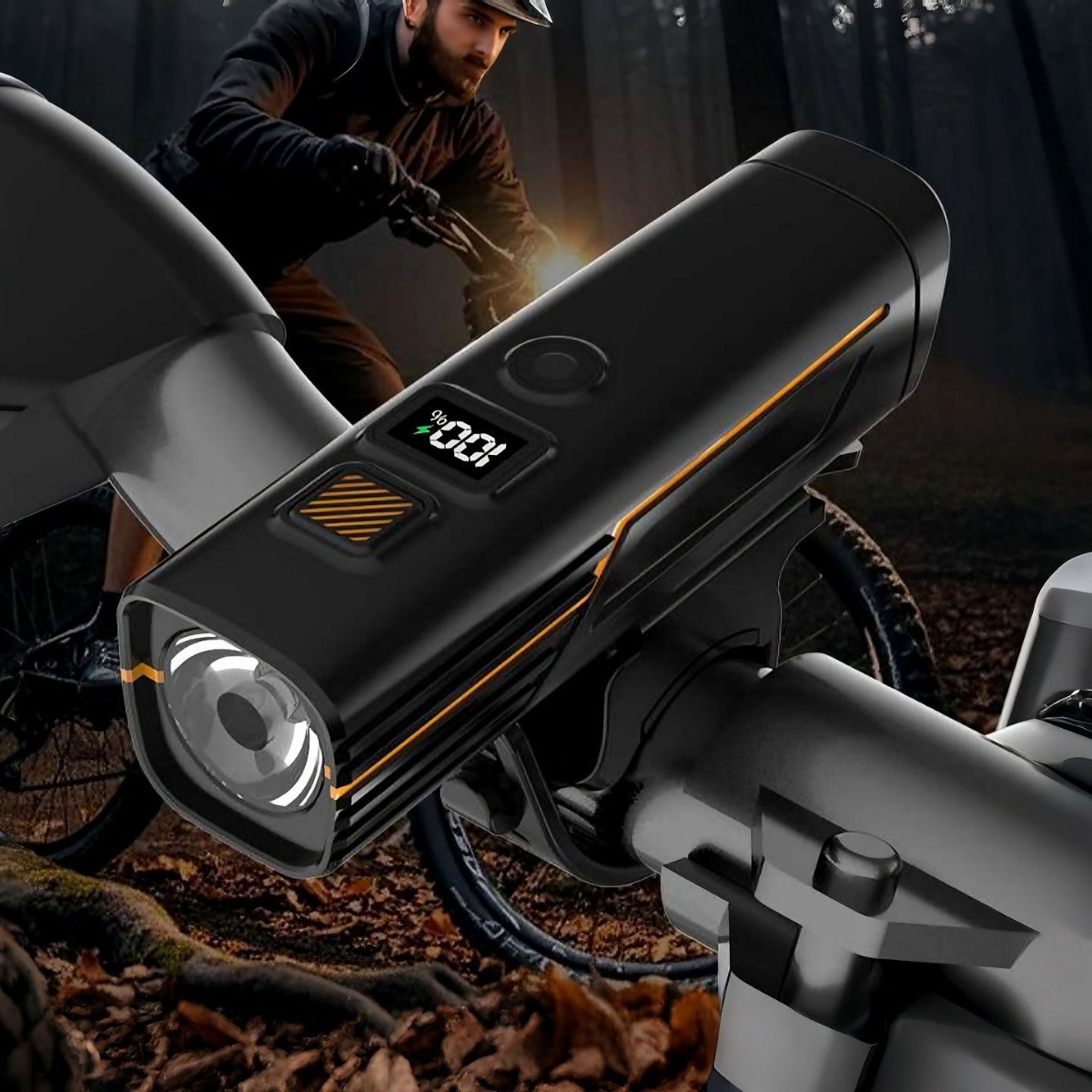 Mountain bike high-intensity night riding headlight, portable flashlight with horn sensor lighting for road bikes full figure
