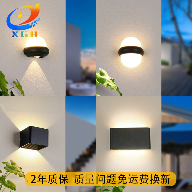 Outdoor wall lamp led double-head courtyard exterior wall top and bottom illumination modern and simple indoor corridor decoration wall lamp full figure