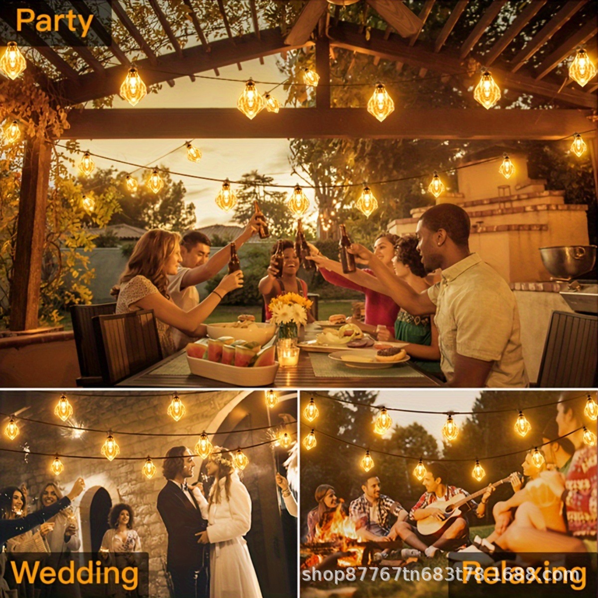 LED color light strings, solar lights, holiday Christmas outdoor waterproof garden decorative lights, starry sky light strings Application Scenario