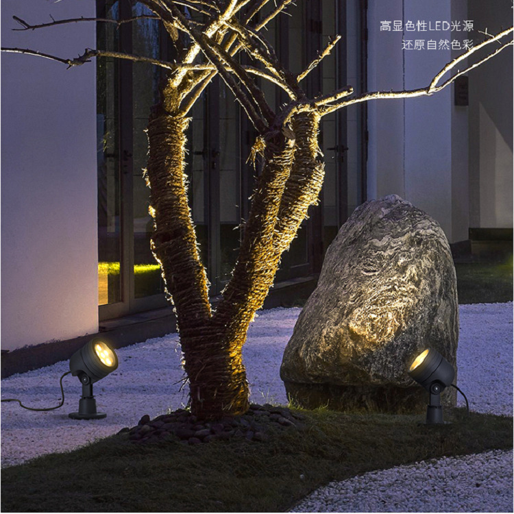 LED tree shooting lights, outdoor floodlights, waterproof landscape spotlights, garden courtyard outdoor lights, lawn courtyard lights details Picture