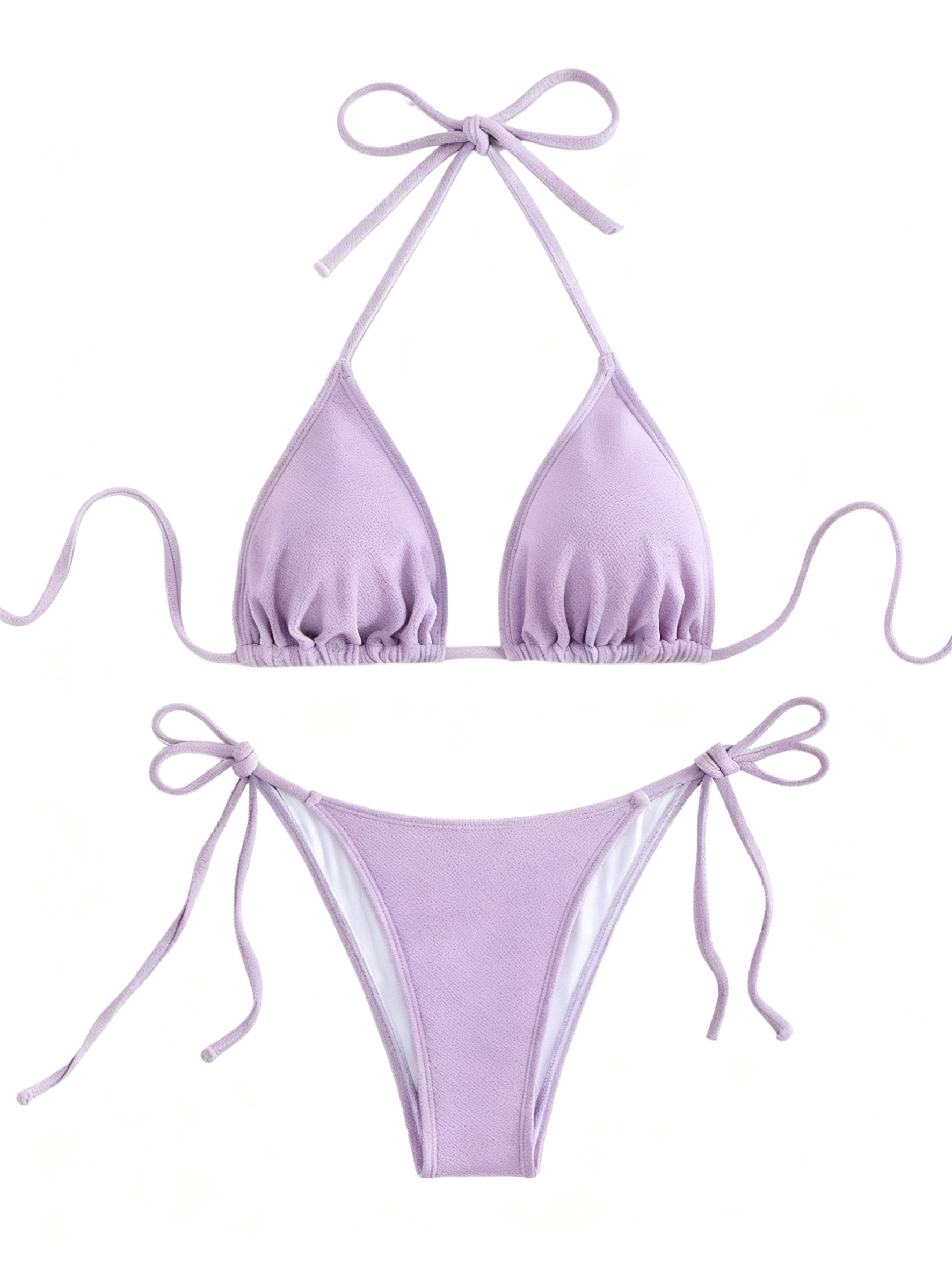 Solid-Color Two-Piece Swimsuit, Candy-Colored Ladies' Tie, Fresh And Sexy Bikini Item Picture