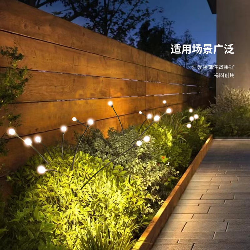 Solar outdoor lights, firefly lights, garden lights, lawn lights, courtyard atmosphere lights, plant lights, waterproof ground plug lights details Picture
