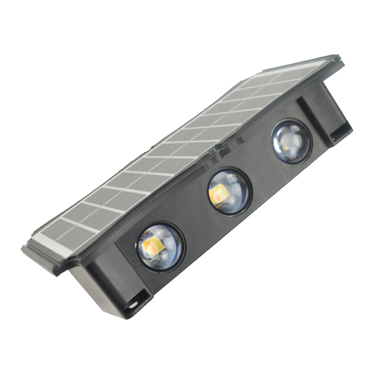 The new solar wall lamp, wall-washing lamp, outdoor courtyard waterproof, garden landscape decoration and atmosphere lamp emit light up and down Specification drawing