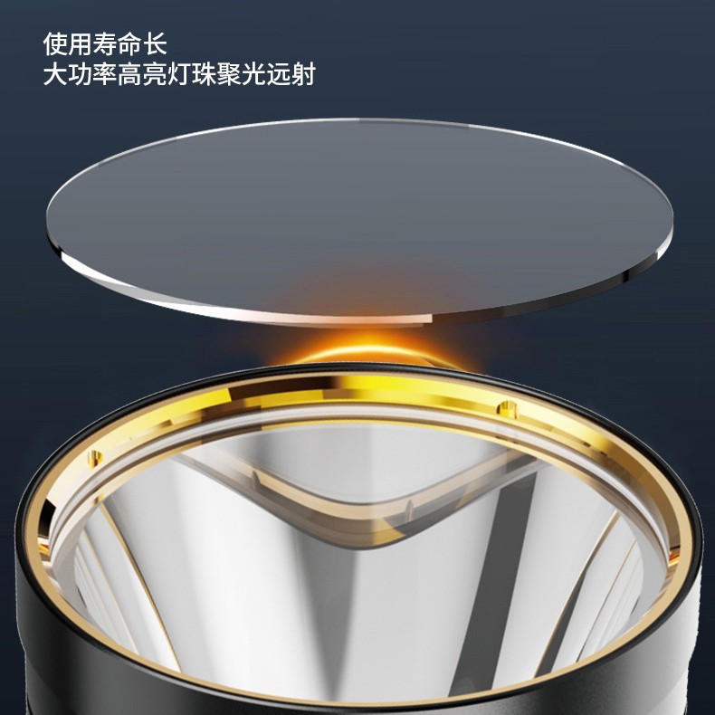 Manufacturer's cross-border charging portable lamp, high-power LED lighting, portable lamp, emergency light, flashlight Specification drawing