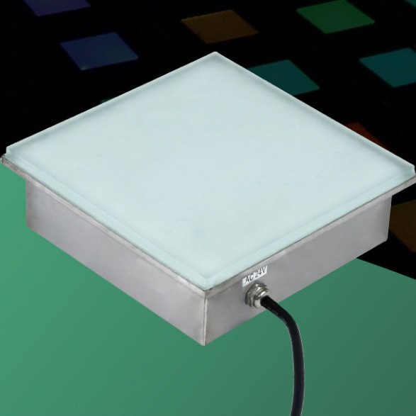 Waterproof and pressure-resistant square LED floor tile light, stainless steel buried light, outdoor lighting floor light, step light full figure