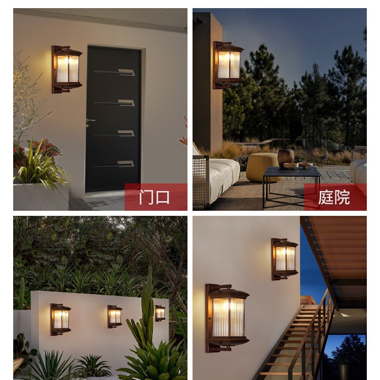 Outdoor wall lamps, waterproof European-style outdoor balcony wall lamps, garden villa courtyard lamps, gate wall-hung lamps, exterior wall lamps Specification drawing