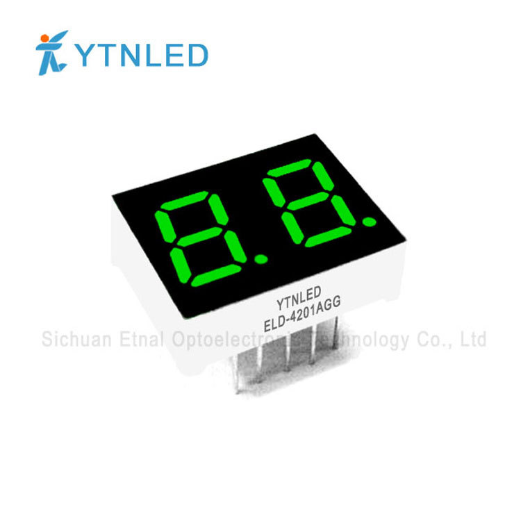 0.4-inch 2-digit emerald green digital tube ELD-4201AGG/ELD-4201BGG full figure