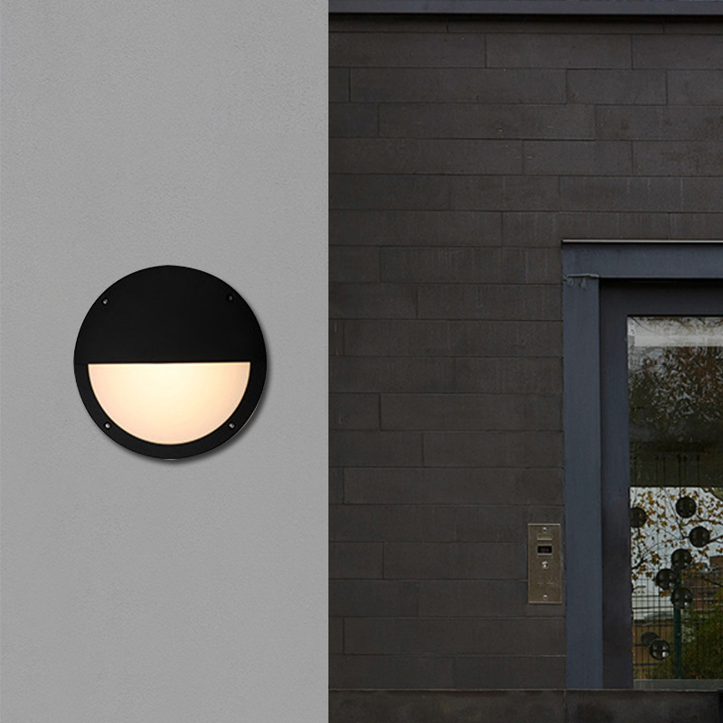 Cross-border outdoor led wall lamps, garden lamps, wall-mounted modern and simple hotel and villa exterior wall round aluminum wall lamps Specification drawing