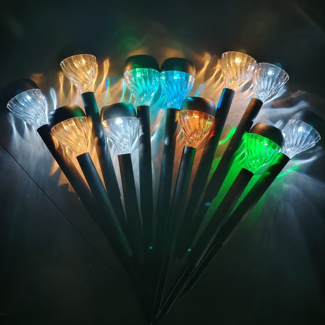 Solar-powered stick lights, outdoor courtyard ground insert lights, festival decoration, garden street decoration lights, colorful night lights Application Scenario