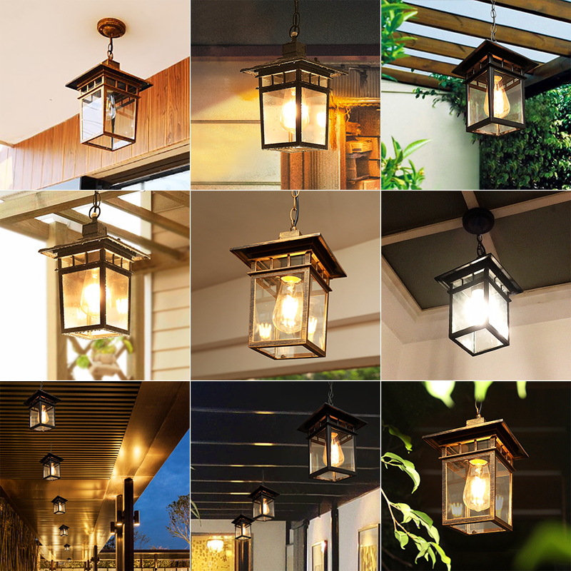 American-style chandeliers, outdoor waterproof and rust-proof garden lamps, corridor, aisle, balcony lamps, outdoor villa garden small chandeliers details Picture