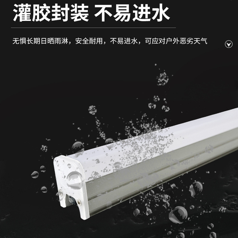 LED guardrail tube wall-washing light, exposed storefront lighting, outdoor building waterproof, aluminum material potting line light Specification drawing