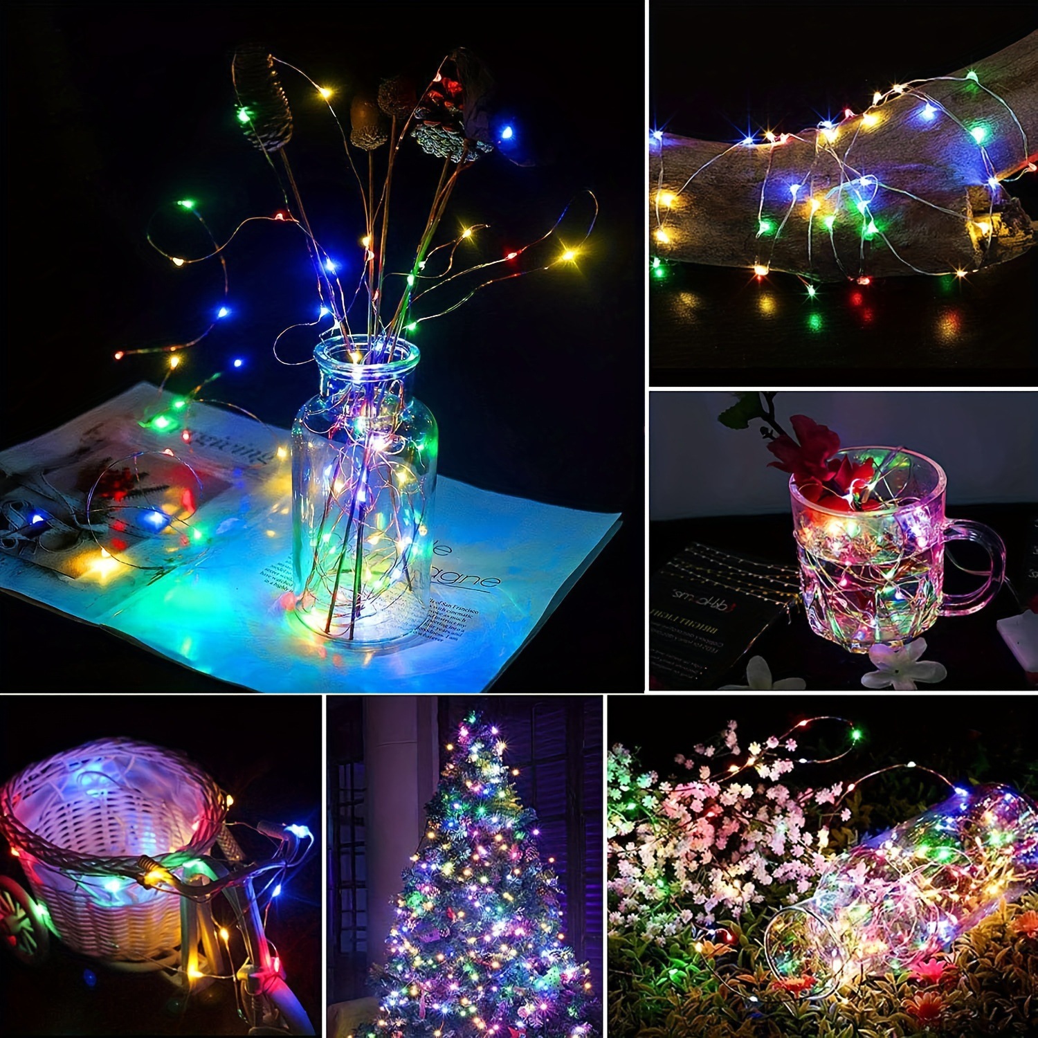 6PCS Solar String Lights, 110FT Each with 300 LEDs,, 8 details Picture