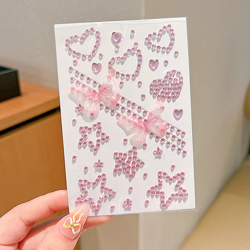 脸贴钻贴舞台表演眼妆水钻贴 女童公主闪闪脸颊贴面妆贴脸贴装饰 