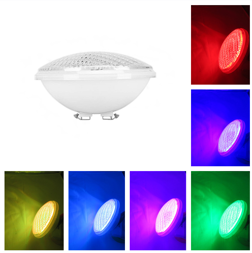 Manufacturer wholesale PAR56-PC-40W-RGB pool lights with pre-embedded parts installed under the glue full figure