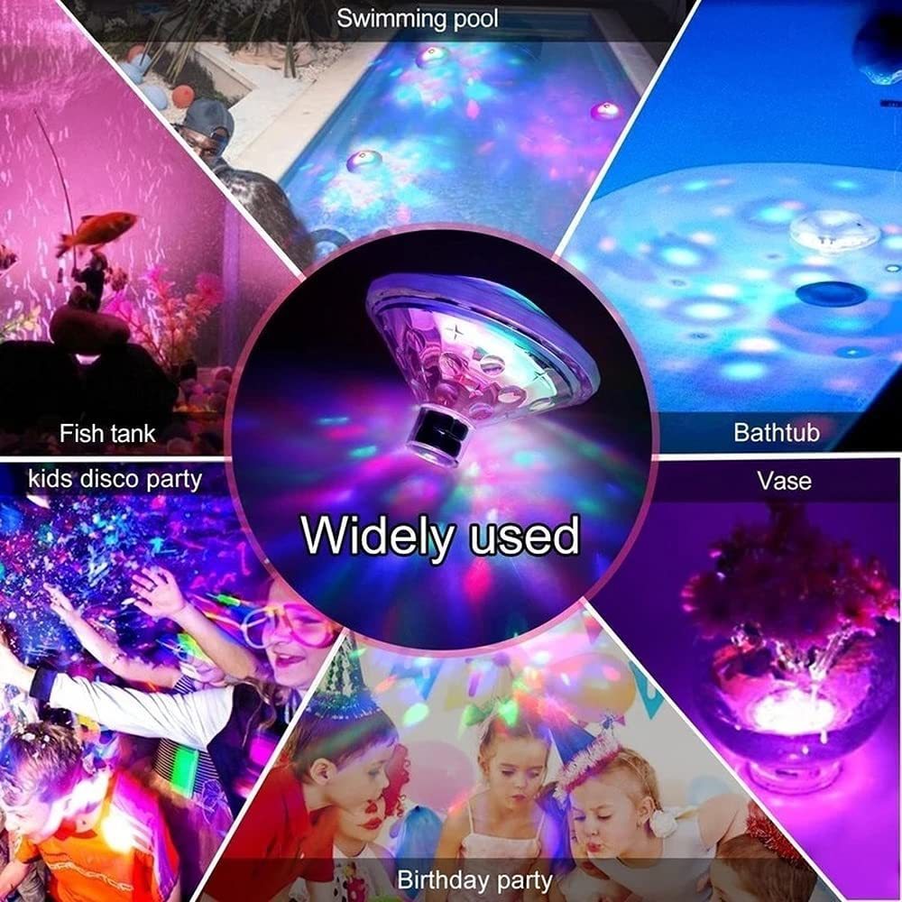 Diamond-style diving light, LED bath light, swimming pool floating light, bathtub light, fountain light, RGB colored disco light Application Scenario