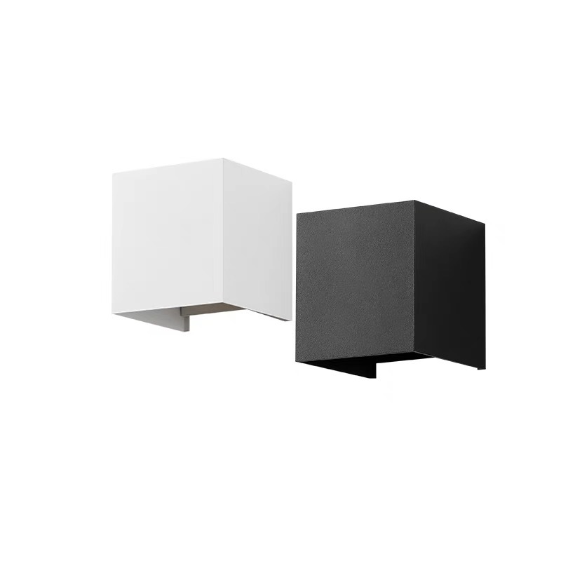 Factory wholesale LED outdoor waterproof wall lamps, modern and simple square living room and bedroom bedside lamps, manual adjustable lighting Item Picture