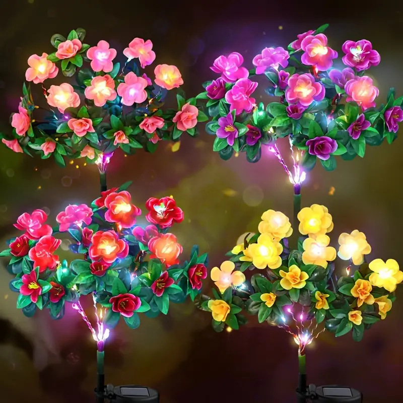 New type of rhododendron solar lamp outdoor decoration store street courtyard garden landscape lamp LED lamp bead simulation details Picture