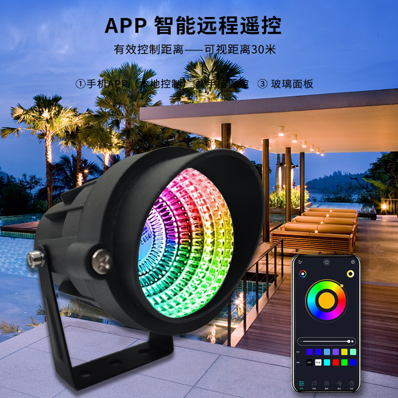 Hot-selling outdoor courtyard garden 3W waterproof led projector light, tree light, landscape villa lawn floor light, 1 drag 6 Specification drawing