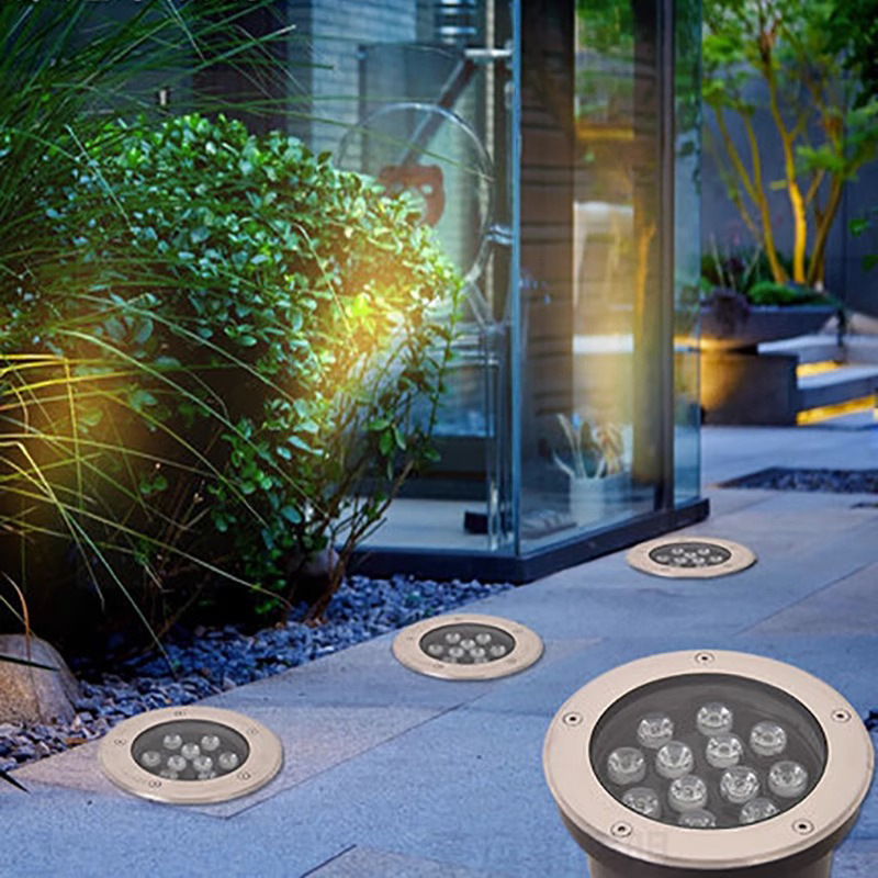 Outdoor waterproof embedded ground lights, square, park, courtyard, road spotlights, circular led embedded ground lights details Picture