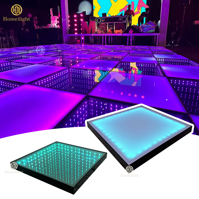50x50cm deep-sea dyed dancing floor tiles 3D+2D white glass dancing floor tiles Application Scenario