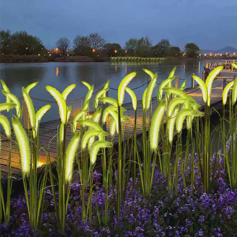 Cross-border outdoor simulation solar dogtail grass led luminous reed lamp outdoor courtyard landscape lawn lamp Specification drawing