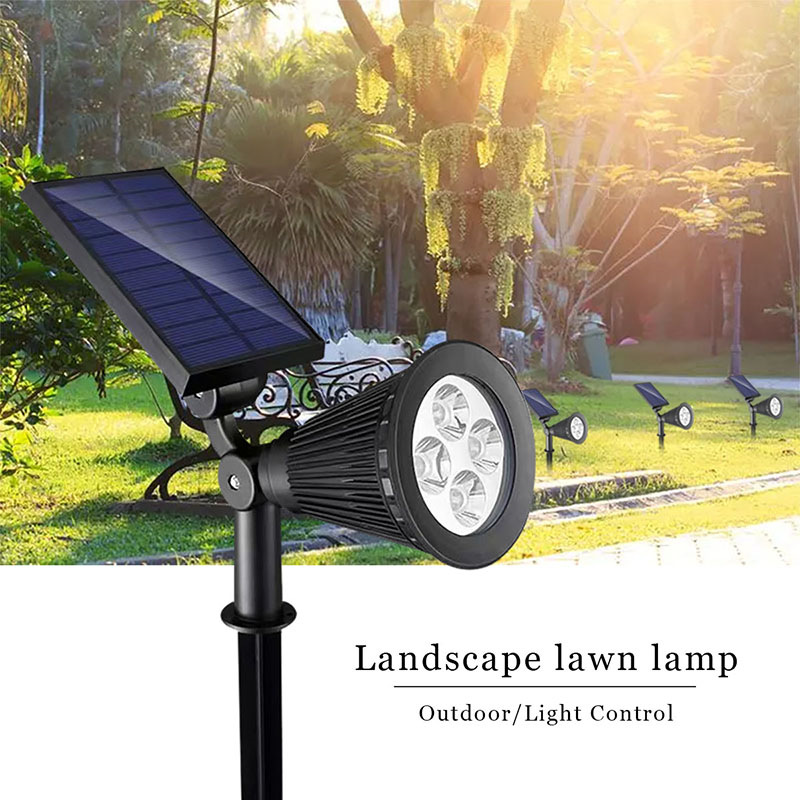 Solar lawn lights, spotlights, RGB courtyard decorative floodlights, seven-color lighting trees, garden landscape lights, ground insert lights details Picture