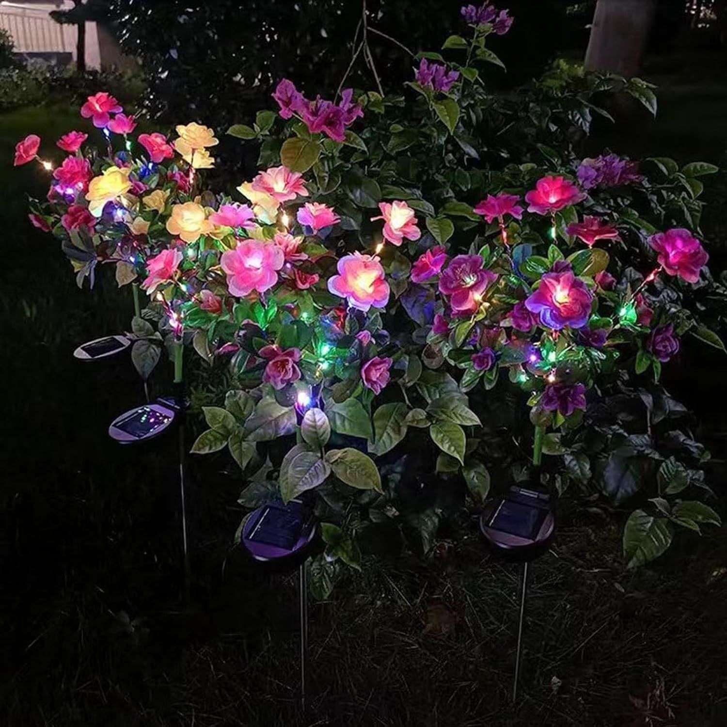New type of rhododendron solar lamp outdoor decoration store street courtyard garden landscape lamp LED lamp bead simulation Application Scenario