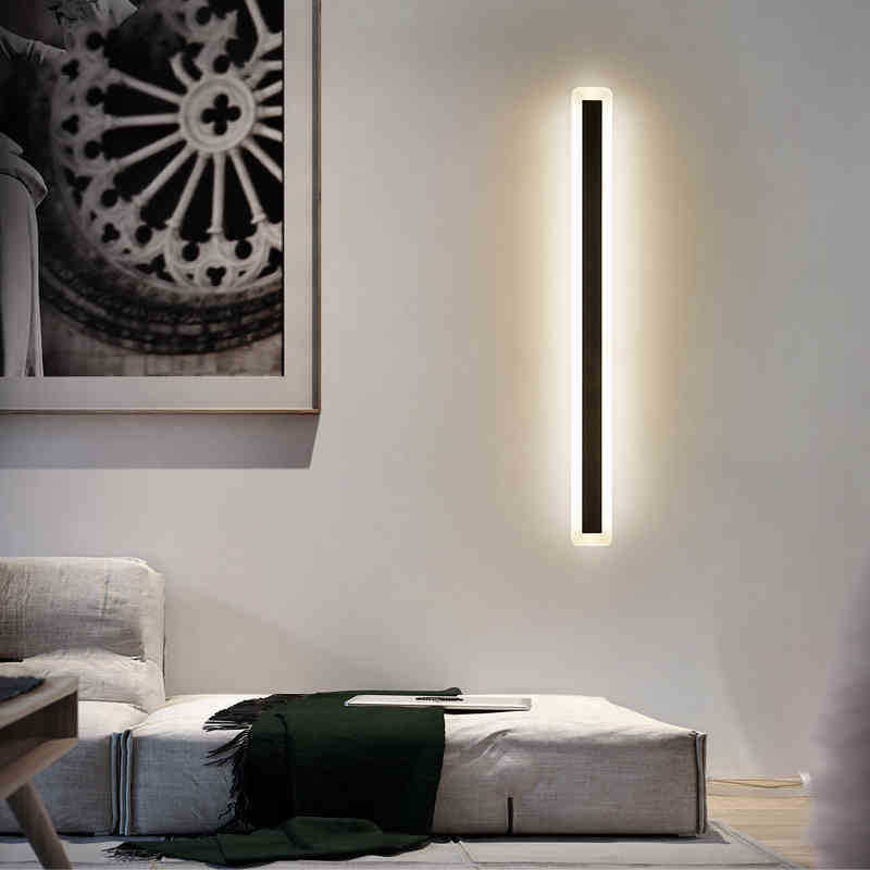 Outdoor wall lamps, waterproof garden lamps, minimalist long strip lamps, LED simple wall-washing lamps, modern villa entrance wall lamps details Picture