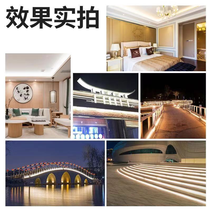 220v outdoor led waterproof light strips, three rows of ultra-bright eaves and exterior walls, 320 beads, flexible light strips for home decoration lighting projects Application Scenario