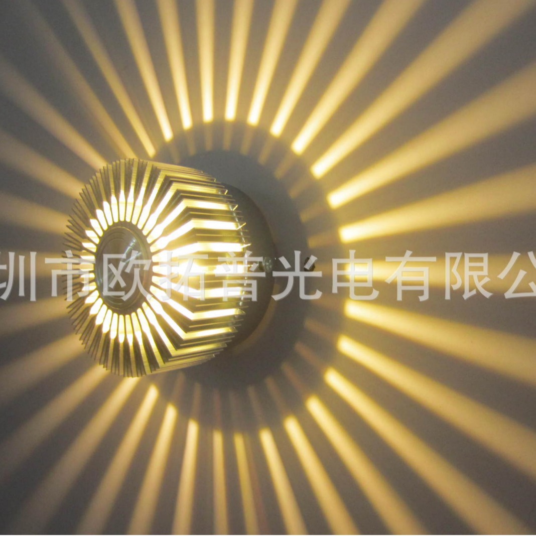 Modern and simple seven-color led sunflower wall lamp with remote control features Specification drawing