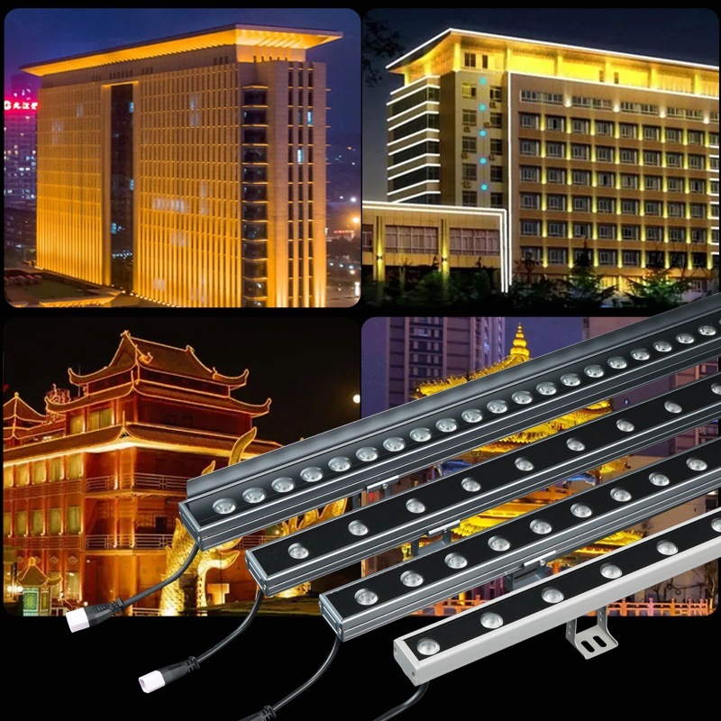 led wall-washing lights, outdoor waterproof and sun-proof lighting projects, exterior wall projection lights, signboards, building outdoor 24V long strip lights full figure