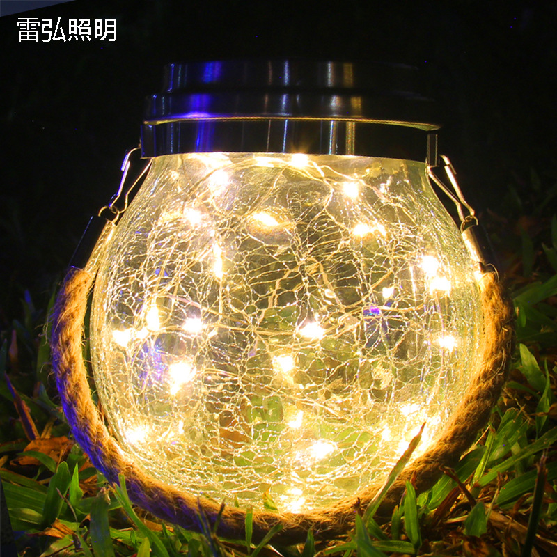 Solar outdoor lights, garden lights, crack lights, bottle lights, hanging lights, wish lights, creative decorations, Christmas Mason bottle lights details Picture