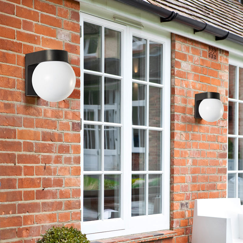 Outdoor waterproof and sun-proof wall lamps, corridor, corridor, staircase, balcony lights, LED round balls, outdoor courtyard, main entrance wall lamps Specification drawing