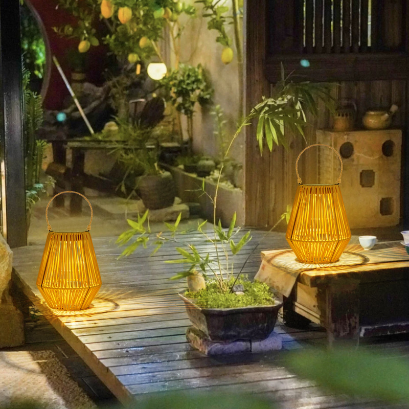 Hand-woven rattan portable solar night light Specification drawing