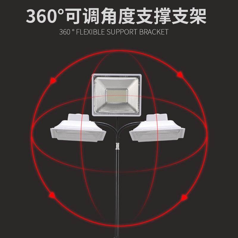 Rechargeable led night market floodlights, construction site power outage lighting, outdoor emergency lights, wide-angle floodlights for street vending Specification drawing