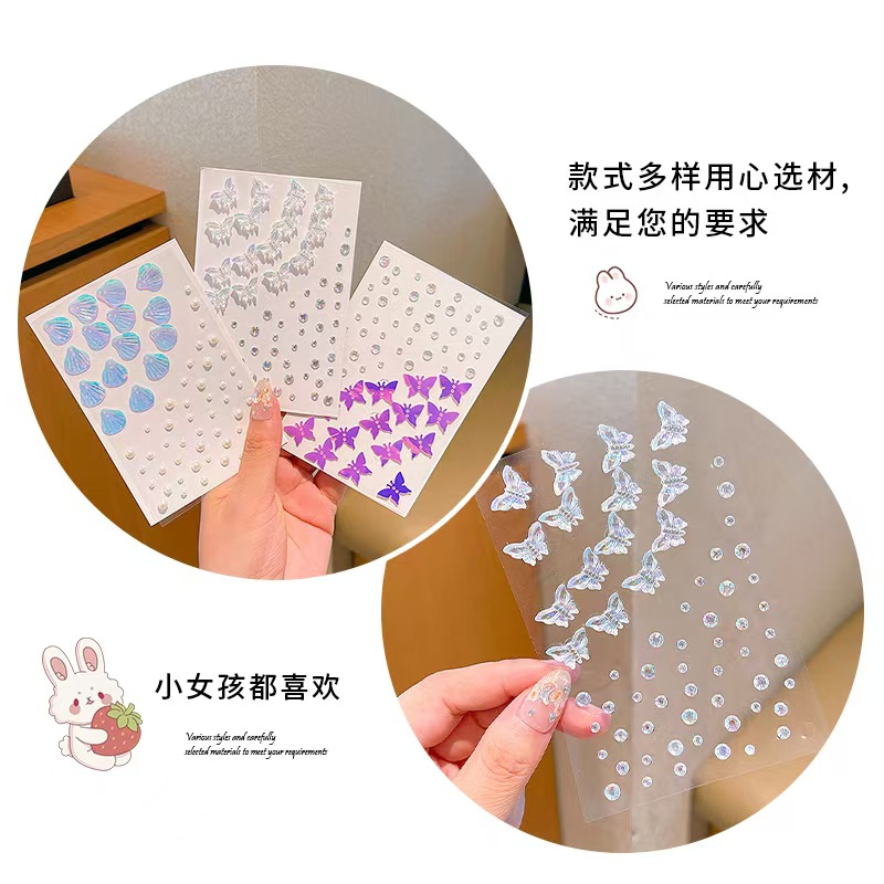 脸贴钻贴舞台表演眼妆水钻贴 女童公主闪闪脸颊贴面妆贴脸贴装饰 详情1