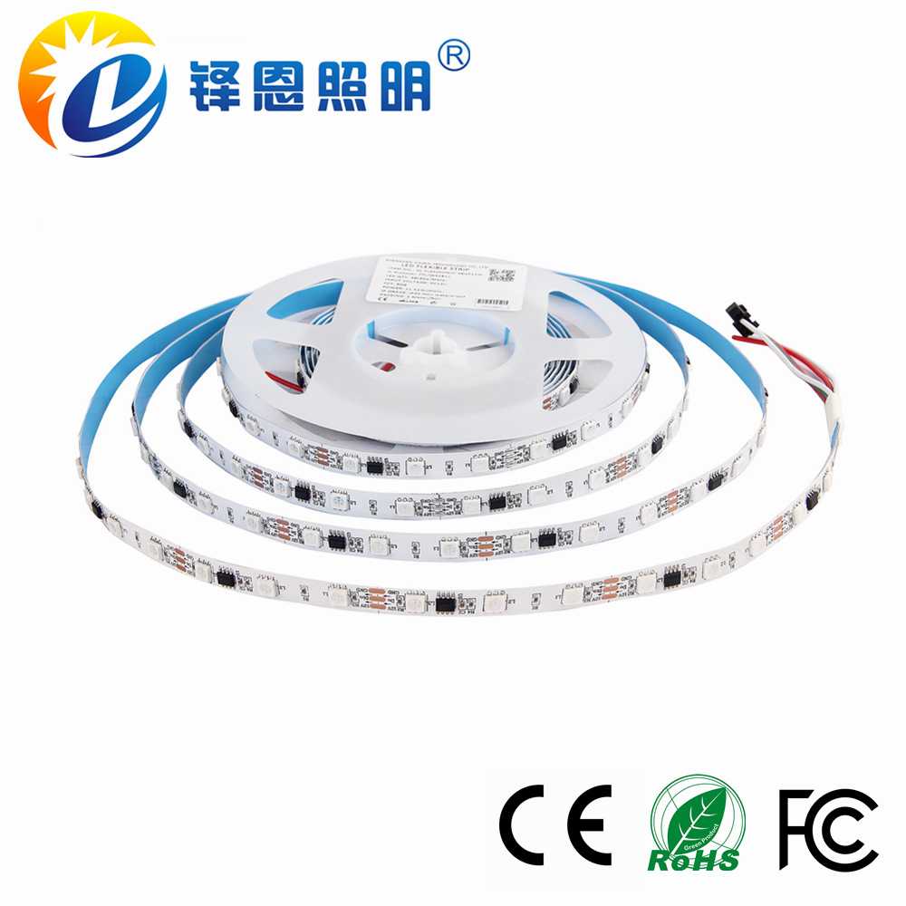 led5050 color-changing programmable full-color light strip, surface epoxy resin waterproof outdoor light bar, music sound-controlled ambient light Specification drawing