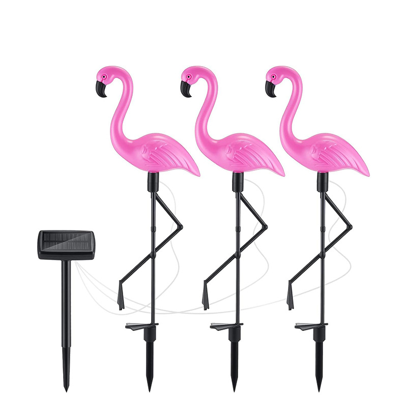 Cross-border solar flamingo lamp, simulation animal landscape, courtyard atmosphere lamp, outdoor garden lawn decorative item Item Picture