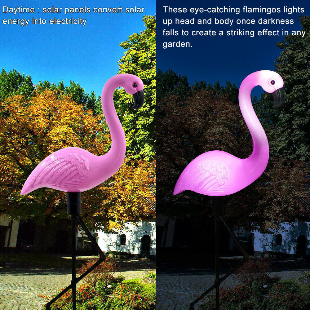 Cross-border solar lawn lights, villa courtyard lights, flamingo led one-to-three outdoor garden ground plug-in landscape lights full figure